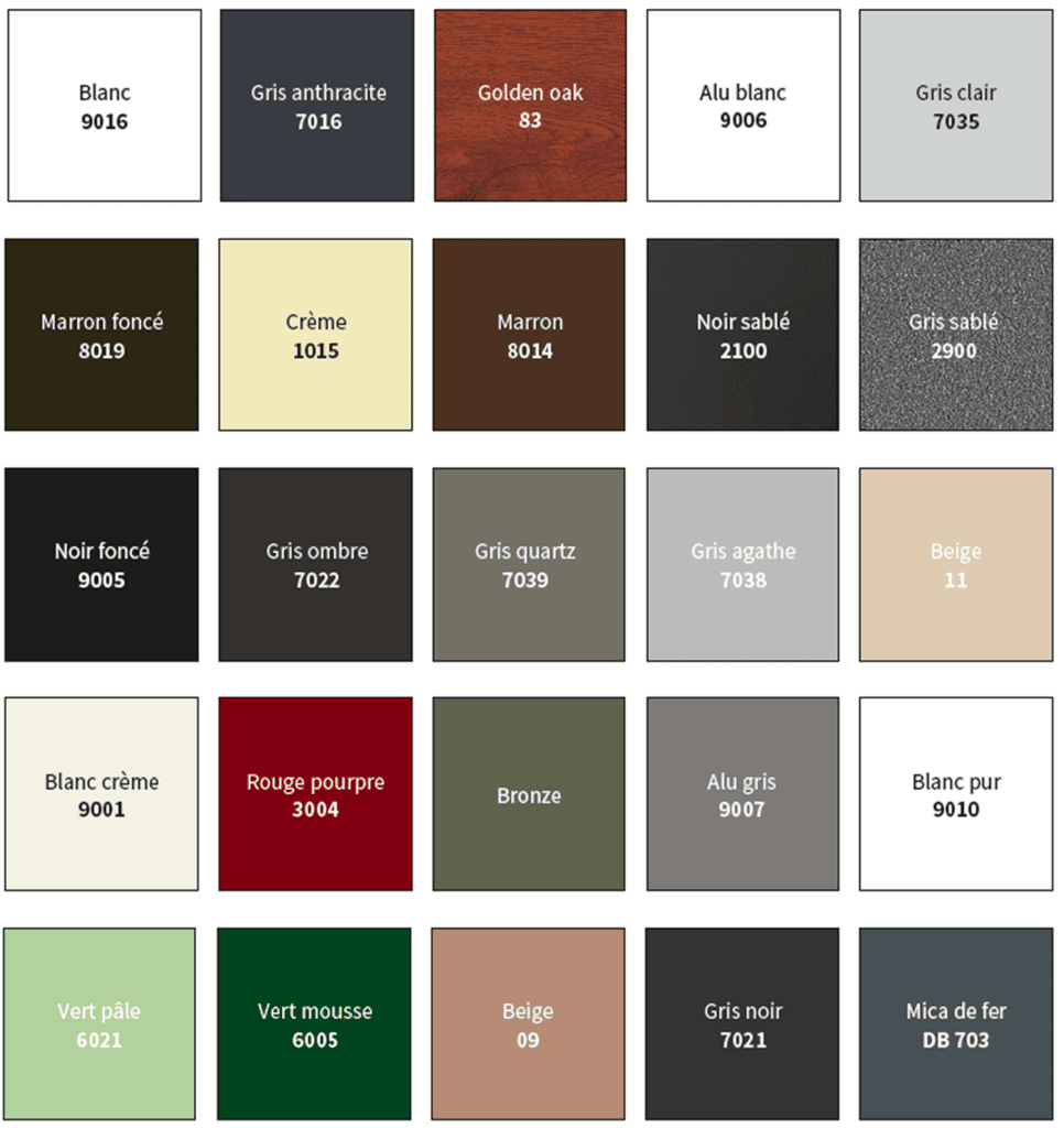 nuancier ral couleur volet - provélis